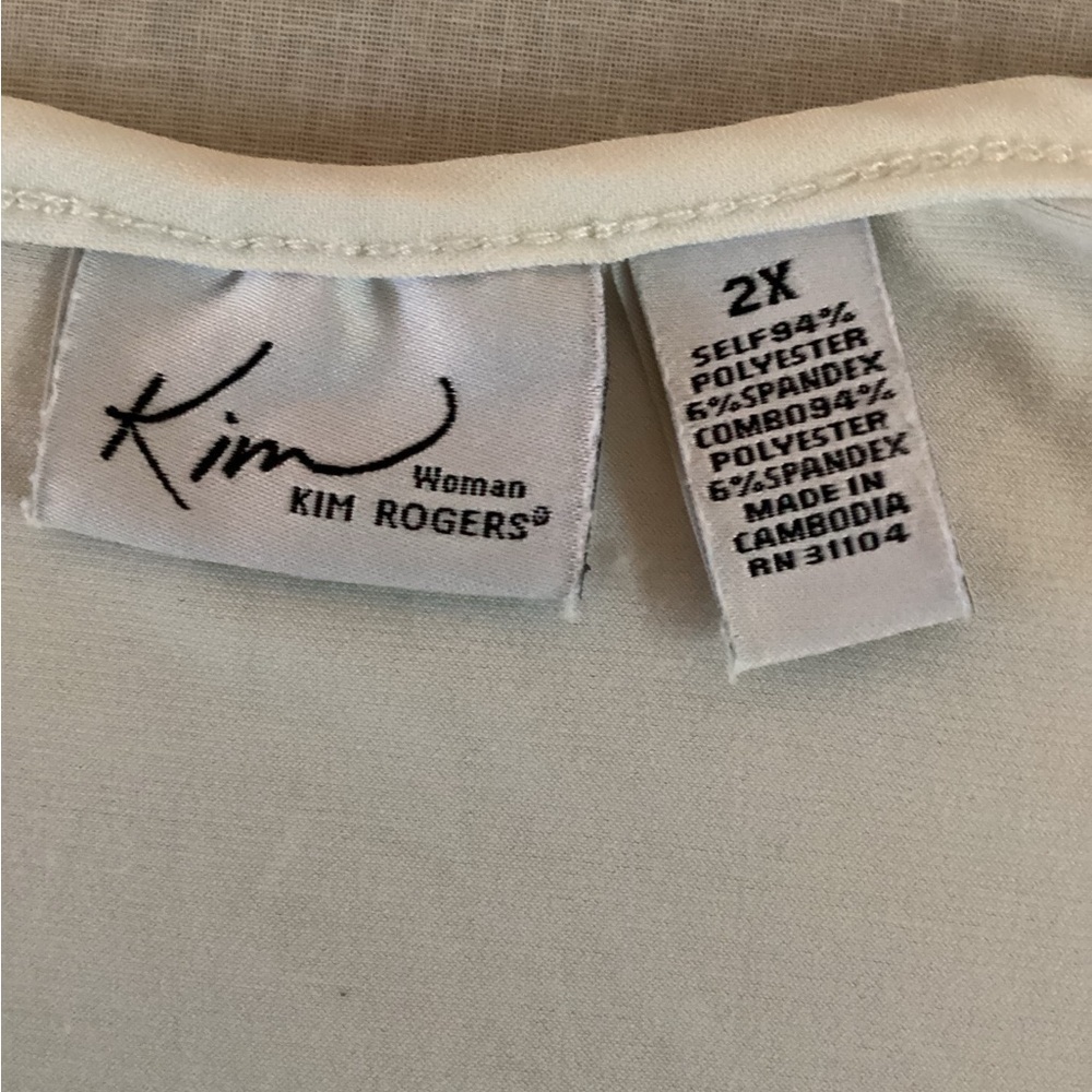 Kim Rogers White Layered Ruffle Blouse, Plus Size 2X - Picture 6 of 8